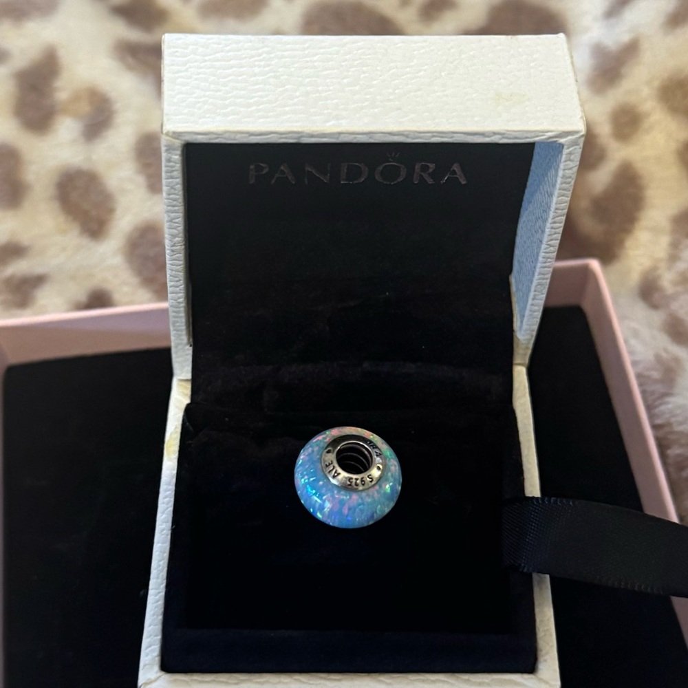 Pandora Blue-Teal Opalescent Charm - Picture 2 of 2